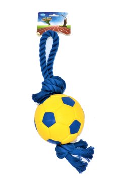 אפן כדורגל צהוב מצפצף+חבל L 1 יחידה