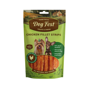 דוג פסט חטיף רצועות פילה עוף לכלב קטן 55 גרם בקופסה
