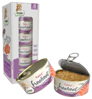 פרשסט טונה וסלמון מארז 6 יח 80 גרם בקופסה