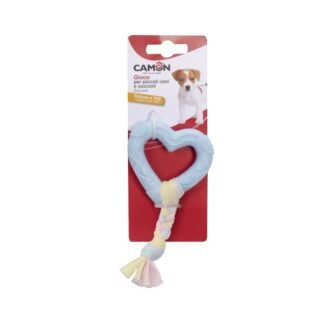קאמון צעצוע לגורים לב עם חבל 1 יחידה