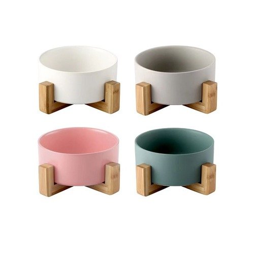 קערת חרסינה +מתקן עץ