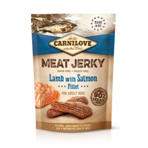 קארנילאב חטיף לכלב מיט ג'רקי כבש וסלמון 100 גרם בקופסה