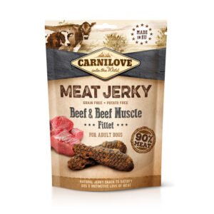 קארנילאב חטיף לכלב מיט ג'רקי פילה בקר 100 גרם בקופסה