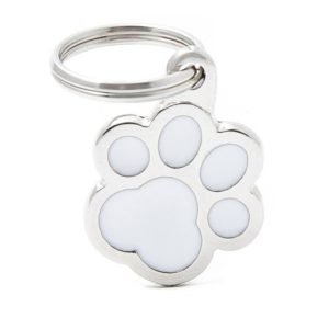 תג שם+ חריטה- קלאסיק כף רגל לבנה 1 יחידה