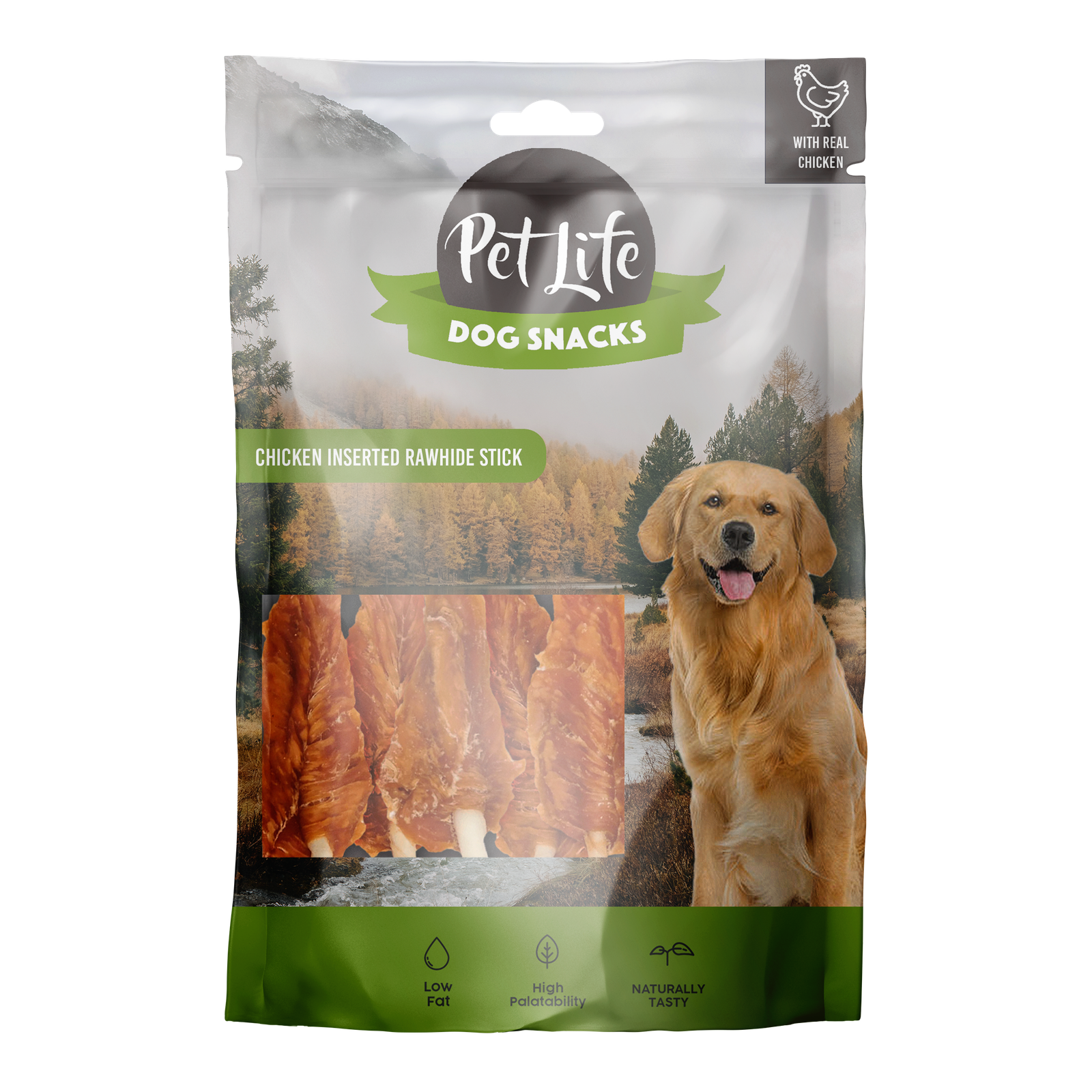 פט לייף חטיף מקל עור גולמי עטוף עוף