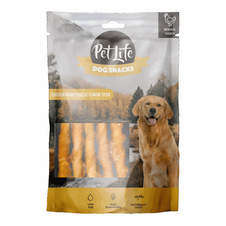 פט לייף חטיף מקל עור גולמי עטוף עוף וגבינה