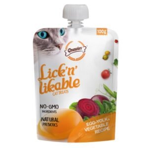 LICKN LIKABLE מחית לחתולים ביצה וירקות 100 גרם בקופסה