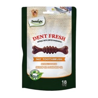 dent fresh- חטיף דנטלי מועשר בשמן סלמון לטיפוח הפרווה 150 גרם בקופסה