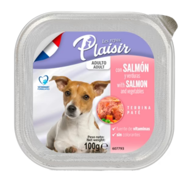 פלז'יר מעדן סלמון וירקות לכלב 100 גרם בקופסה