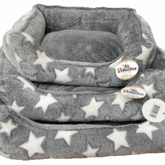 מיטת פרווה מרובעת אפור כוכבים