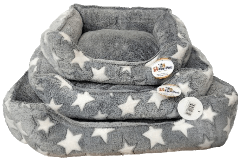 מיטת פרווה מרובעת אפור כוכבים M