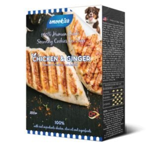 SMOOKIES עוגיות טבעיות לכלב עוף וגינג'ר 200 גרם בקופסה