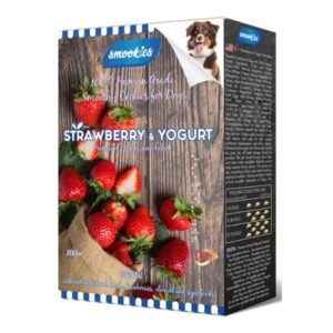 SMOOKIES עוגיות טבעיות לכלב יוגורט ותות 200 גרם בקופסה