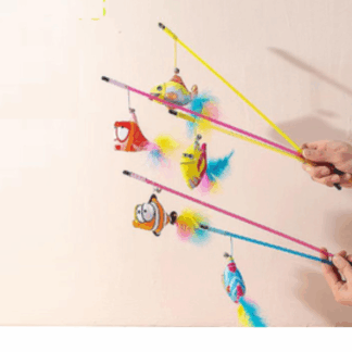 משחק לחתול דג על מקל