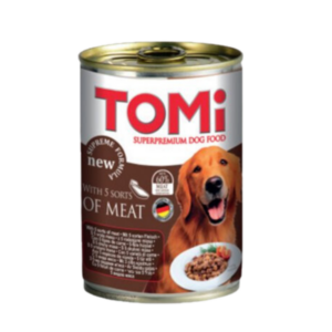 טומי שימורים לכלב – 5 סוגי בשר 400 גרם בקופסה