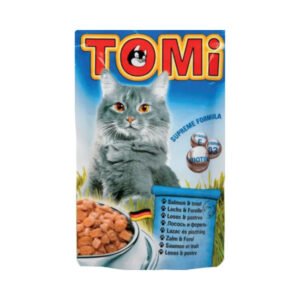 טומי פאוץ' סלמון לחתול 100 גרם בקופסה