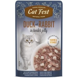 קט פסט פאוץ לחתול ברווז וארנב בג'לי 70 גרם