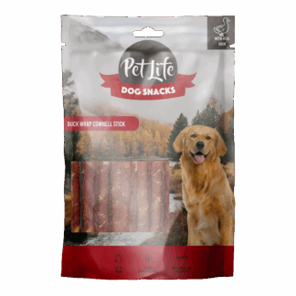 פט לייף חטיף מקל עור גולמי עטוף ברווז