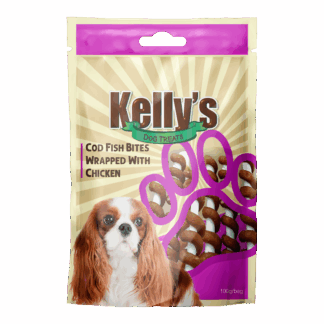 חטיף קליז רצועות דג קוד ועוף ורוד 100 גרם בקופסה