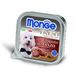 מונג' פרש לכלב פטה עם נתחי בקר 100 גרם