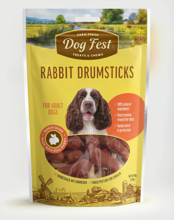 דוג פסט חטיף רגלי ארנב לכלב 90 גרם